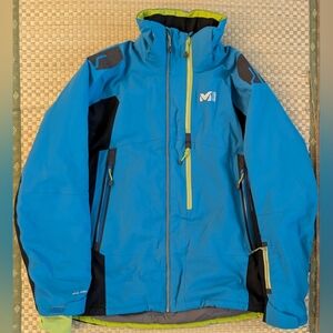 Millet 7/24 Stretch Ski Jacket w/ Hideaway Hood Blue Men's Size XXL